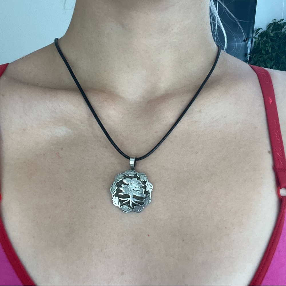 Wiccan Silver tree of life necklace with inscription